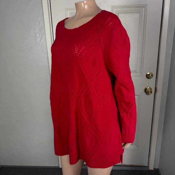 NEW Talbots Women's Sweater 2X Plus Size Open Knit Christmas Acrylic Comfy FF24 - Picture 3 of 7